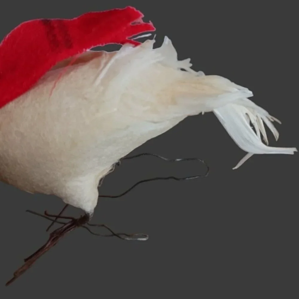 Vintage white cardinals christmas ornaments set of 2